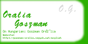 oralia goszman business card
